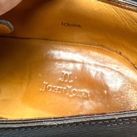 John Lobb Barros Mens 9 Dark Brown Leather Derby Shoes Lace-Up Low Top Casual